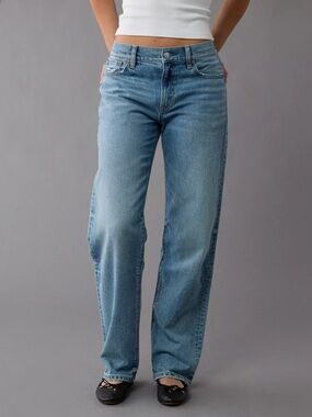 American Eagle NEW AE Strigid Ex-Boyfriend Jeans 000 Low Rise Light Wash Baggy